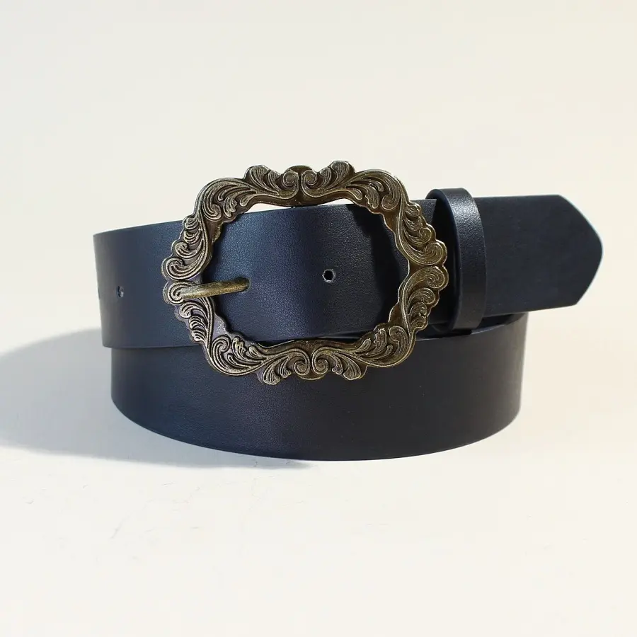 Boho Decorative Women’s Belt with Petal Buckle, 105 cm