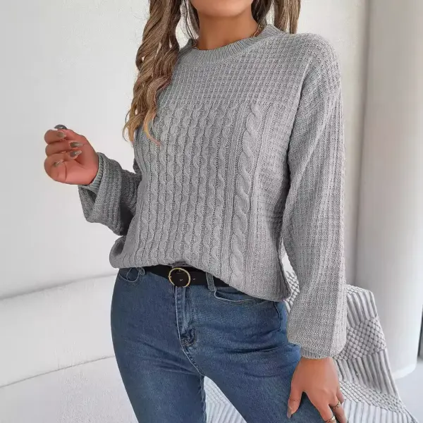 Women's Cable-Knit Lantern-Sleeve Pullover Sweater