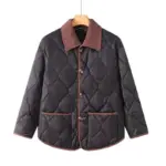 Warm Women’s Mid-Length Polyester Coat with Thick Fabric