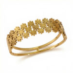 Adjustable Titanium Steel Bracelet for Women, Gold Daisy