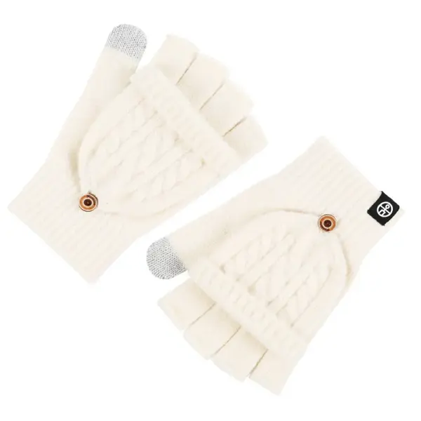 Warmth-Boost Flip-Up Half-Finger Gloves for Women, Winter