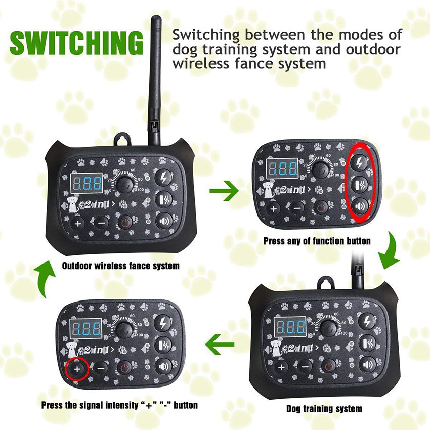 Automatic Wireless Dog Trainer With Alarm Vibration Shock
