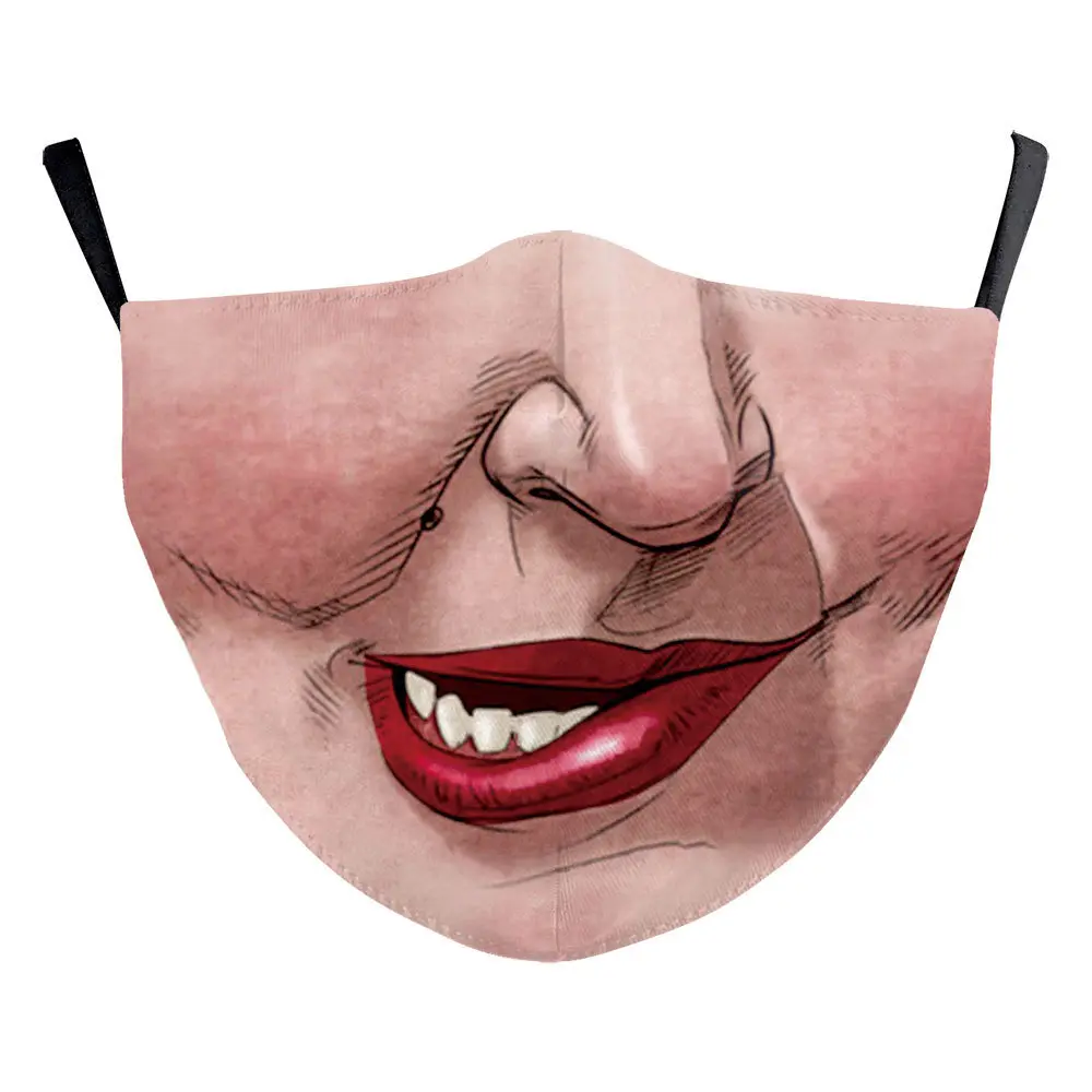 Lightweight Double-Layer Digital Print Skull Funny Face Mask