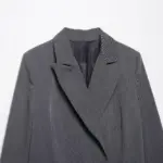8c60a218-f812-4d33-b91b-af17701deb6f.webp Tailored French-Style Double-Breasted Blazer Jacket - Gray