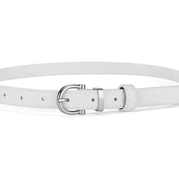 Women's First-Layer Cowhide All-Match Black Slim Belt