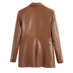 Women's Simple French Faux Leather Blazer