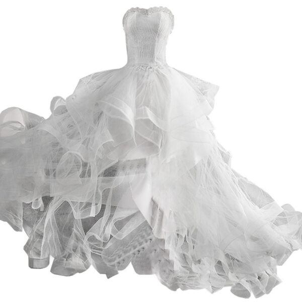 Short Front And Back Length Small Trailing Wedding Dress Short Front And Back Length Small Trailing Wedding Dress