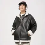 8dcd900e-408b-4ab2-9434-1cdca79df700.webp Warm Thickened Lambswool PU Leather Cotton Jacket - Black