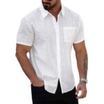 8dd1cc44-76f8-4165-a78a-ebc14c2d4de2.jpg Breathable Pure Cotton Men’s Short Sleeve Shirt with Pocket