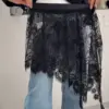 Irregular Lace Fly-Front A-Line Mini Skirt with Cutout Irregular Lace Fly-Front A-Line Mini Skirt with Cutout