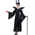 Fitted Black Witch Jumpsuit Costume for Women w/ Headwear
