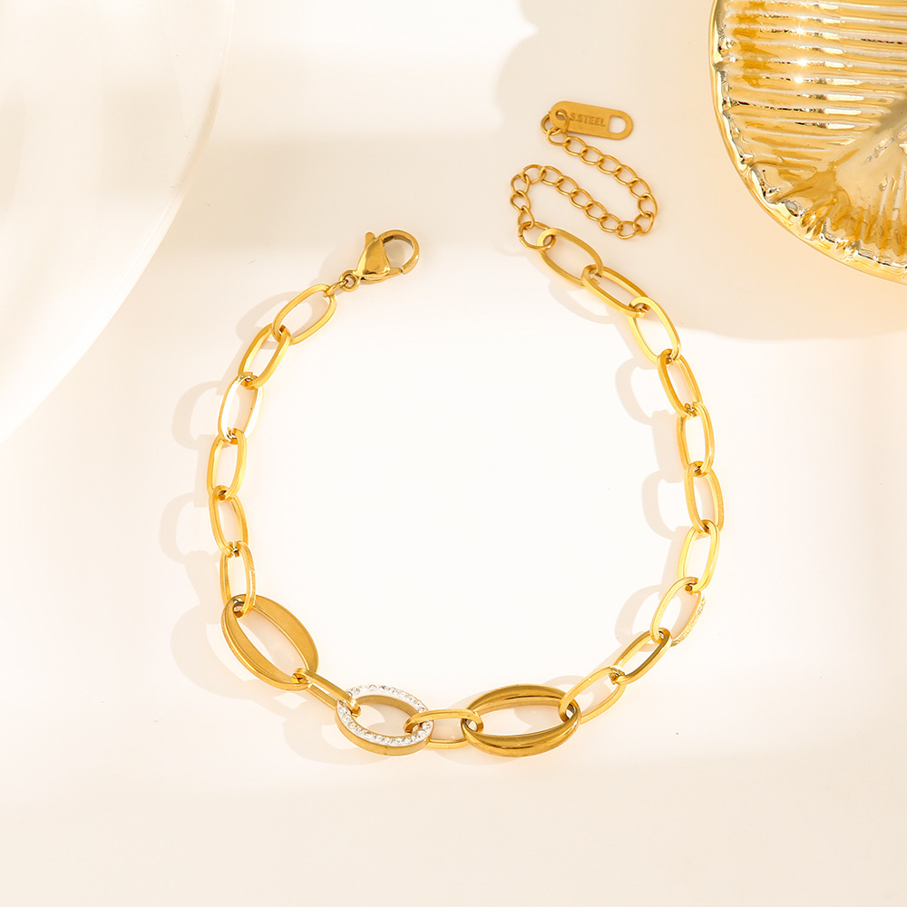 Minimalist Electroplated Titanium Steel Bracelet, 5529 Gold