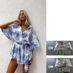 Waist-Control Lace-Up Geometric Printed Jumpsuit for Women