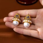 Zircon Crown-Shape Pearl Earrings For Women