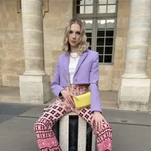 Structured Purple Short Blazer Jacket for Commuting - XS- L