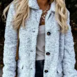Women's Sheepskin-Like Woolen Coat