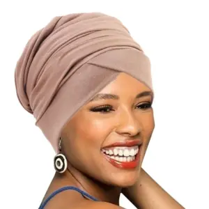 Secure Cotton Long-Tail Headwrap with Elastic Comfort - Free Size