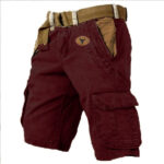 Wear-Resistant Cotton Sports Shorts for Men, Mid Waist