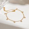 Stainless Steel All-match Zircon Anklet