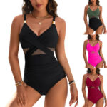 Breathable Mesh One-Piece Swimsuit for Women - Nylon