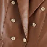 Women's Simple French Faux Leather Blazer