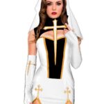 Comfort-Ready Women’s Jesus Christ Costume in White & Black Cotton Blend