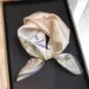 Lightweight Beige Silk Square Scarf 53 x53 cm Easy to Style Lightweight Beige Silk Square Scarf 53 x53 cm Easy to Style