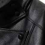 Women’s Faux Leather Jacket Stand-Up Collar Pockets