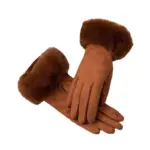 Thermal Touchscreen Suede Gloves with Fleece Lining, Free Size