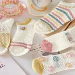 Women's Short Socks, INS Style Cute Versatile Korean Style New Fashion Ankle Socks, Breathable Socks For Spring Summer Autumn