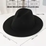 Structured Flat Dome Felt Hat, Australian Pure Wool, Black