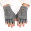 Women's Korean-style Thickened Thermal Knit Gloves In Solid Colors For Winter