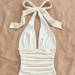Women's Summer Fashion Beach Vacation Starfish Shell Ribbon Decorative Knitted Texture Fabric Halter Neck Strap Top