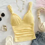 Twisted Knit Texture Cami Top for Summer Going Out & Dating