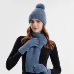 Warm Windproof Wool Knit Beanie for Women, Korean Style