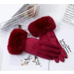 Thermal Touchscreen Suede Gloves with Fleece Lining, Free Size