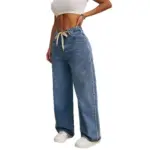 94e9be57-3ec0-47b0-ae85-393b95ab7c66.webp Adjustable Drawstring Waist Retro Blue High-Waist Jeans