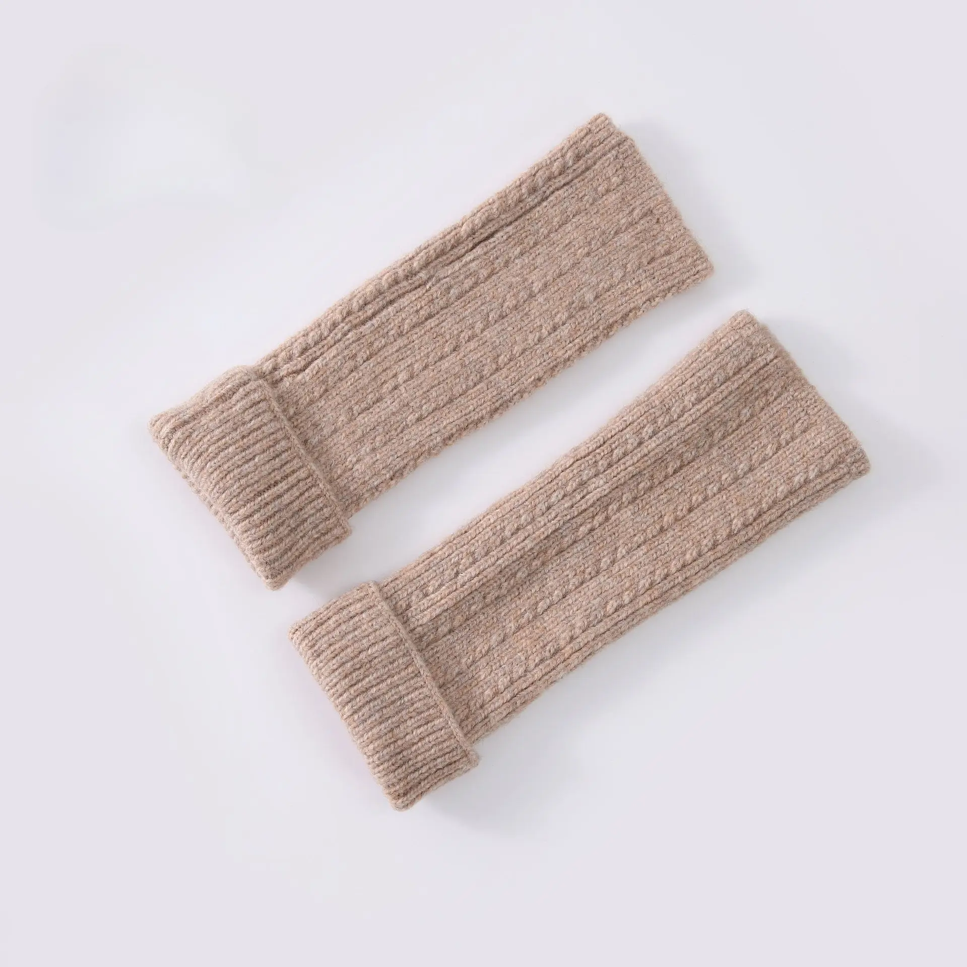 Warm Windproof Wool-Blend Fingerless Thermal Gloves