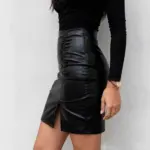95535d0e-c9e1-446a-b6d6-e906e8a5c0f3_fine.webp Ruched Bodycon Stretch Skirt for Women - Solid Black