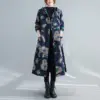 Retro Artistic Winter Long Cotton Coat With Fleece Lining