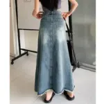 95d9d248-815f-466a-91c9-7677c9dc9b06.webp High-End Designer-Look A-Line Flowy Tummy-Control Denim Skirt