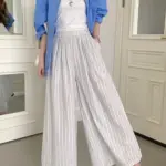 Versatile Striped Wide-leg Pants For Women