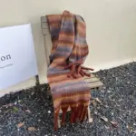 Rainbow-grid Womens Mohair Thermal Snood Long Style