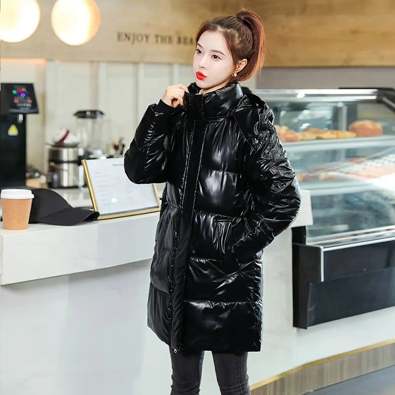 Warm Mid-Length Plus Size Padded Jacket with Faux Fur Collar Warm Mid-Length Plus Size Padded Jacket with Faux Fur Collar
