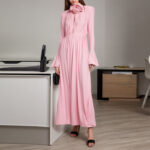 Three-dimensional Flower Decoration Long Dress Women