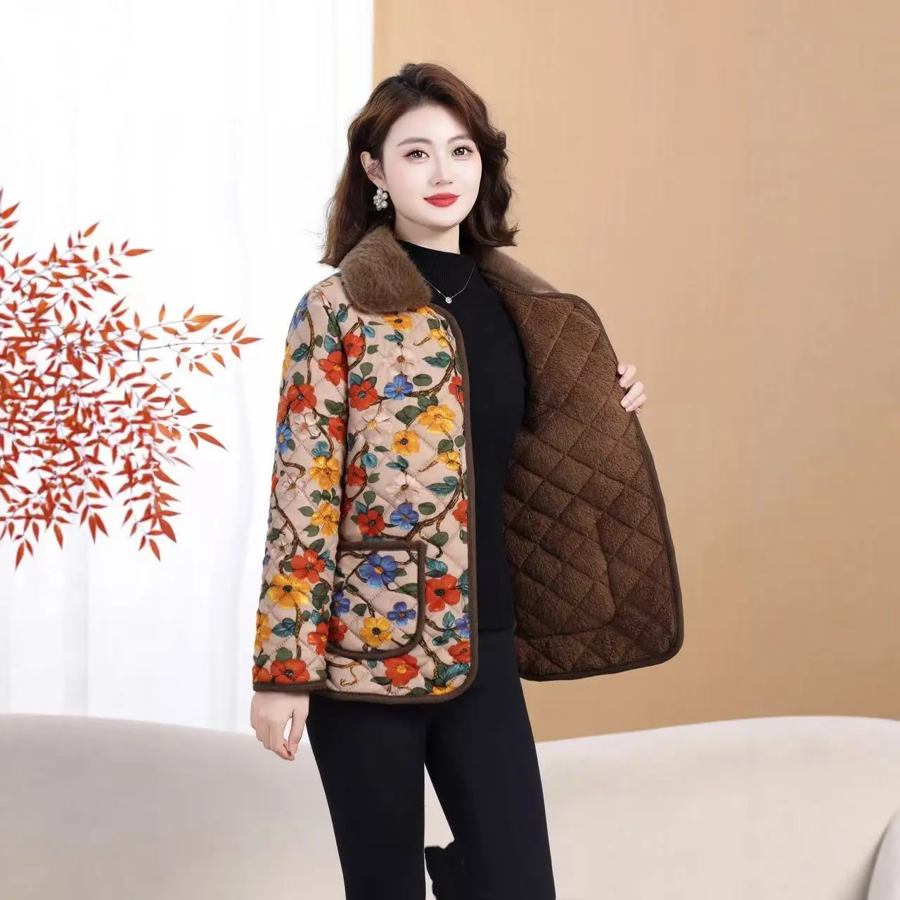 Warmth-Boosted Women's Padded Insulated Cotton Coat