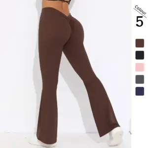 Solid Color Sanding V Waist High Waist Hip Lift Loose Casual Wide-leg Pants