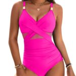 Breathable Mesh One-Piece Swimsuit for Women - Nylon