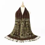 Cashew Print Tassel Scarf for Women, 172 x70 cm Long Wrap