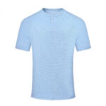 Easy-Fit Blue Polyester Polo Shirt for Men, Short Sleeve